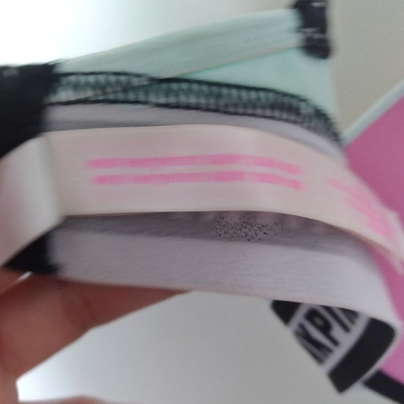 Pink Victoria's Secret Wear Everywhere Light Blue Spell Out Push Up Bra Size 32C - Picture 9 of 12